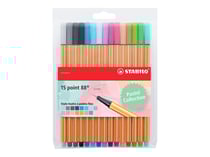 Lot de 15 stylos-feutres - Couleurs pastel - point 88 - Pointe fine - STABILO