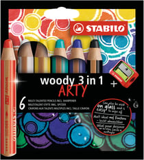 Stock Bureau - STABILO Étui de 18 Crayons WOODY 3 en 1 Extra large + 1 taille  crayon sécurité enfant