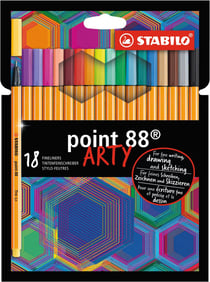 Feutre d'écriture assortis Point 88 pointe fine x20 STABILO : les 12  stylos-feutre à Prix Carrefour