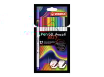 Pochette de 12 eutres de coloriage - Brush pen 68 Arty - Pointe pinceau - STABILO