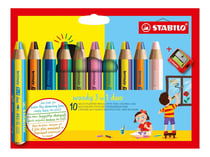 Stabilo 4 Crayons Multitalents Woody 3in1 Noir, Bleu,rouge Et Vert à Prix  Carrefour