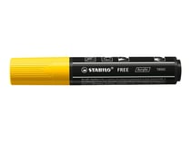 Marqueur pointe large - STABILO - Jaune - FREE acrylic T800C