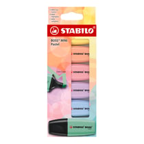 Surligneurs Stabilo - Boss Mini - Pastel - pointe large - 6 pièces