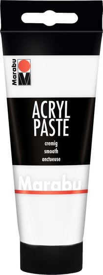 Tube 100 ml de  pâte acrylique Marabu  - Blanc n°070