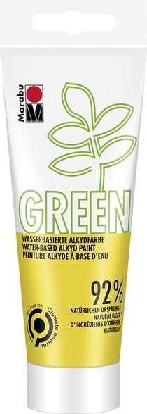 Marabu Green - Peinture - alkyde à base d‘eau - jaune moyen - mat - 100 ml