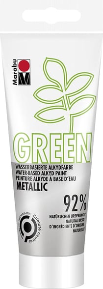 Marabu Green - Peinture - alkyde à base d‘eau - argent métallique - mat - 100 ml