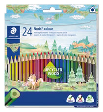 24 crayons de couleur en bois upcyclé - Noris colour 187 - Pointe triangulaire - Staedtler