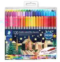 Lot de 120 feutres de coloriage double pointe - Staedtler - Couleurs assorties - Design Journey Noël