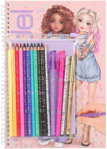 Livre de coloriage TOPModel avec crayons et stylos