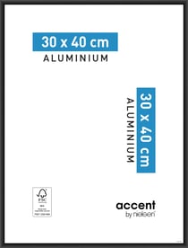Cadre Accent noir 30 x 40 cm en aluminium