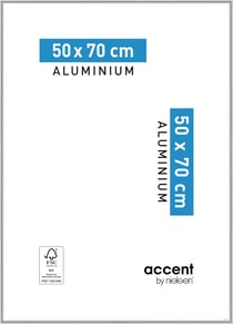 Cadre accent argent poli 50x70