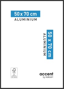 Cadre Accent noir 50 x 70 cm en aluminium