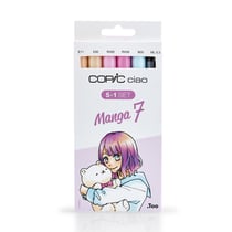 Lot de 5 marqueurs alcool & 1 Fineliner Copic Ciao - Manga n°7