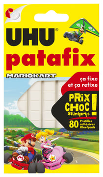 Lot de 80 pastilles adhésives repositionnables UHU - Blanc - Patafix