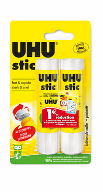 UHU Stic Bâtons de colle – 40 g – Sans solvant – Application transparente –  Lot de 12 + 2 : : Cuisine et Maison