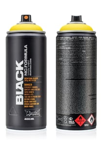 Bombe de peinture 400 ml Montana Black - Power yellow P1000