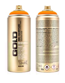 Bombe 400 ml de peinture acrylique Montana GOLD - Power Orange F2000 - Fine - Opaque