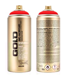 Bombe 400 ml de peinture acrylique Montana GOLD - Fire Red F3000 - Fine - Opaque