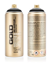 Bombe 400 ml de peinture acrylique Montana GOLD - Shock Black S9000 - Fine - Opaque