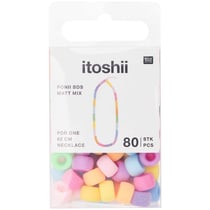 Lot de 80 perles Ponii Beads Rico Design - 9 x 6 mm - Mat mixe