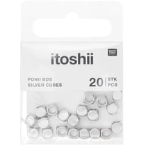 Lot de 20 perles cubes Ponii Beads Rico Design - 5 x 5 mm - Argent