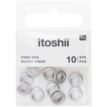 Lot de 10 perles anneaux Ponii Beads Rico Design - 9 x 3,5 mm - Argent 