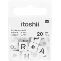 Lot de 20 perles cubiques Ponii Beads Rico Design - Blanc - Fresh crazy lucky happy 