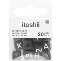 Lot de 20 perles cubiques Ponii Beads Rico Design - Noir - Fresh crazy lucky happy 