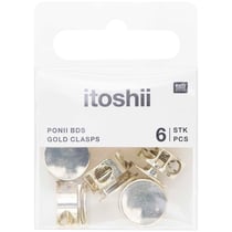 Lot de 6 fermetures Rico Design - 13,7 x 13,9 mm - Or