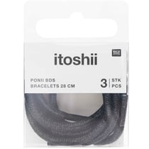 Lot de 3 bracelets Ponii Beads Rico Design - 28 cm - Noir scintillant