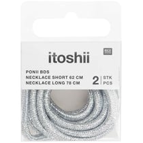 Lot de 2 chaînes Ponii Beads Rico Design - 62cm et 78 cm - Argent scintillant