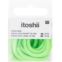 Lot de 2 chaînes Ponii Beads Rico Design - 62cm et 78 cm - Vert fluo