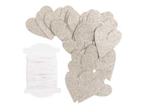 Lot de 24 étiquettes cadeaux et ficelle - Coeur doré