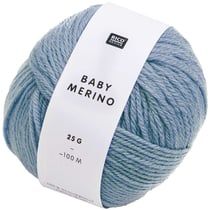 Pelote de fil à tricoter 100% laine vierge - Rico Design - Baby Merino Print - Bleu 12