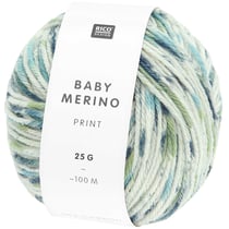 Baby Merino Print - Bleu - Rico Design - Pelote de fil à tricoter