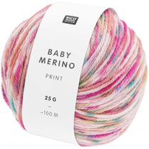Pelote de fil à tricoter 100% laine vierge - Rico Design - Baby Merino Print - Multicolor 08