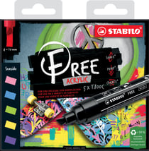 Lot de 5 marqueurs pointe large - STABILO - Set 1 "Seaside" - FREE acrylic T800C