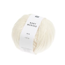 Pelote de fil à tricoter 100% laine vierge - Rico Design - Baby Merino Print - Crème 01