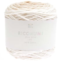 Pelote de fil à crocheter 100% coton - Rico Design - Ricorumi Spin Spin - Ecru 001