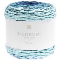 Pelote de fil à crocheter 100% coton - Rico Design - Ricorumi Spin Spin - Bleu 010