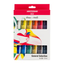 Lot de 12 tubes 20 ml de peinture acrylique Amsterdam - Standard Series - Opaque