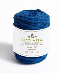 Pelote de fil à tricoter - DMC - Eco Vita 12 - Bleu 075