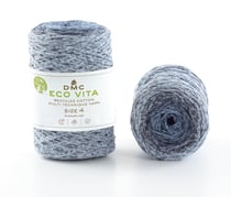 Pelote de fil à tricoter - DMC - Eco Vita 4 - Multico bleu 177