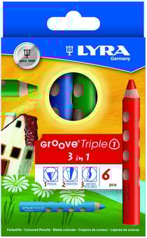 Boîte de 6 crayons de couleur Groove Triple 1 - Lyra