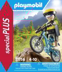 PLAYMOBIL - Cycliste avec VTT et souche d'arbre - 71756 - Special plus