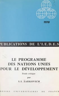 Le programme des Nations Unies pour le développement - Étude critique