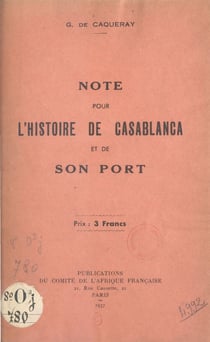Note pour l'histoire de Casablanca et de son port