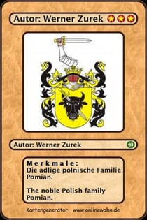 Die adlige polnische Familie Pomian. The noble Polish family Pomian.