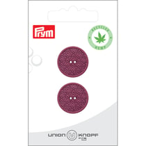 Bouton en chanvre 2 trous x 2 - Rose - 20 mm