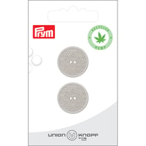 Bouton en chanvre 2 trous x 2 - Gris clair - 20 mm